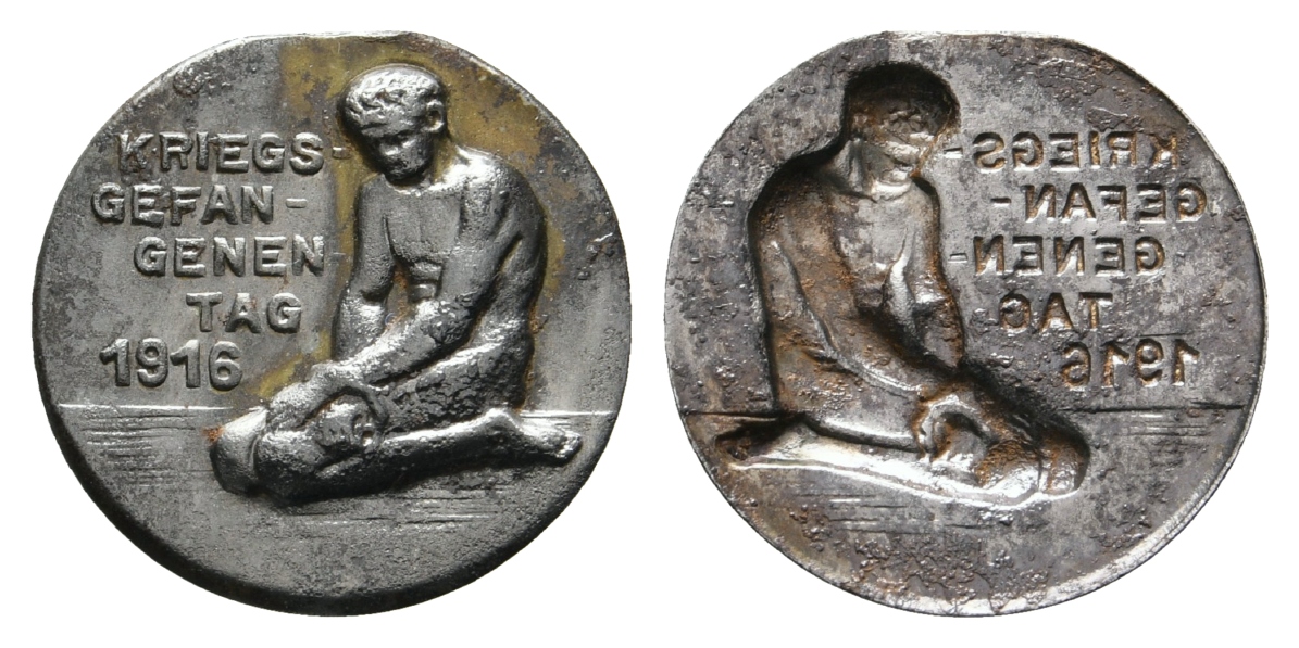  Medaille 1916; Eisen geprägt, abgebrochene Öse; 1,39 g, Ø 21,6 mm   