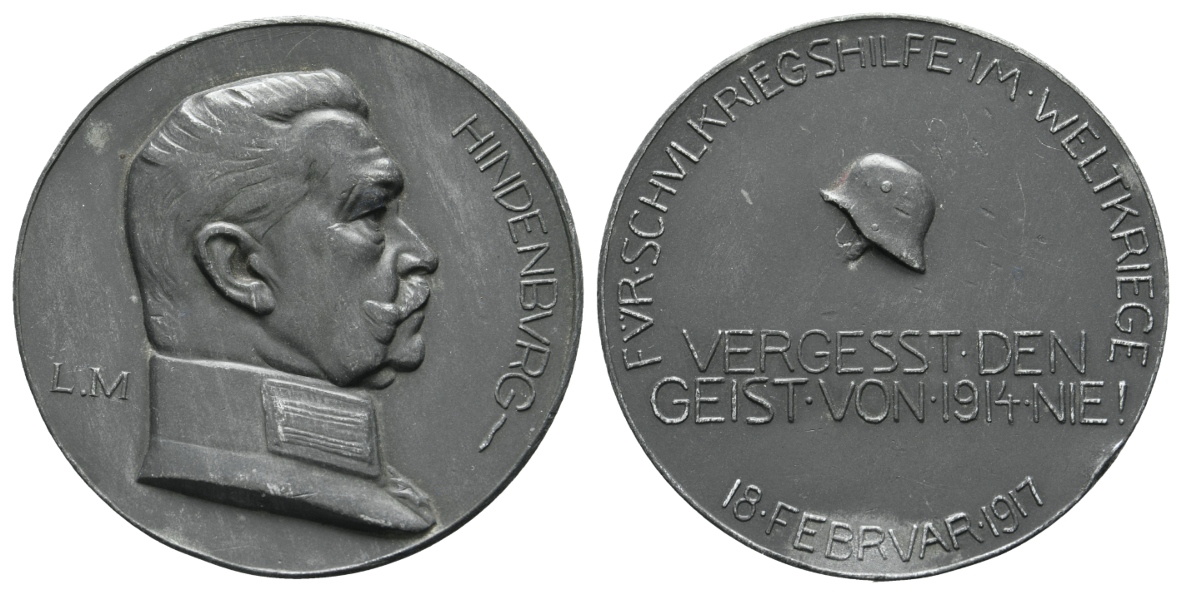  Medaille 1917; Nickel, brüniert; 32,70 g, Ø 49,8 mm   