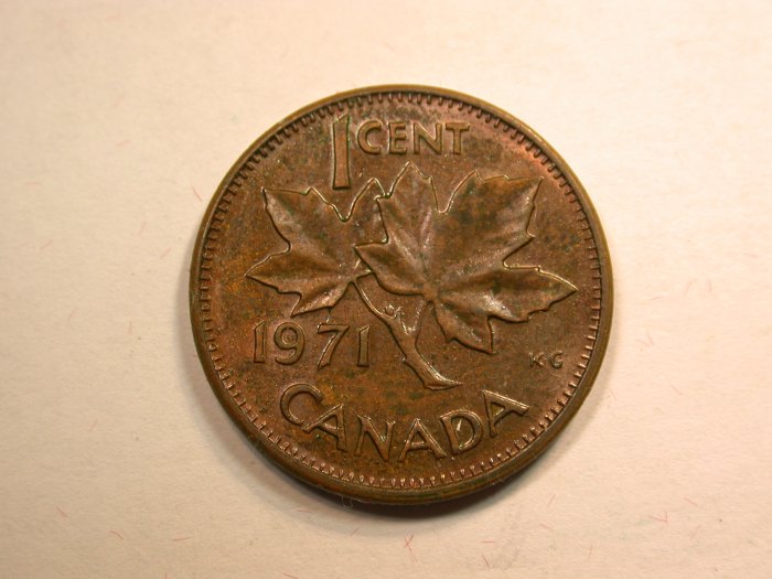  D14  Kanada  1 Cent 1971 in f.vz    Originalbilder   