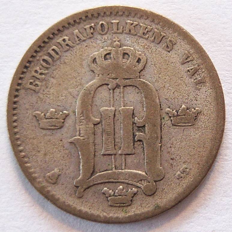  Schweden 10 Öre 1874 Silber   