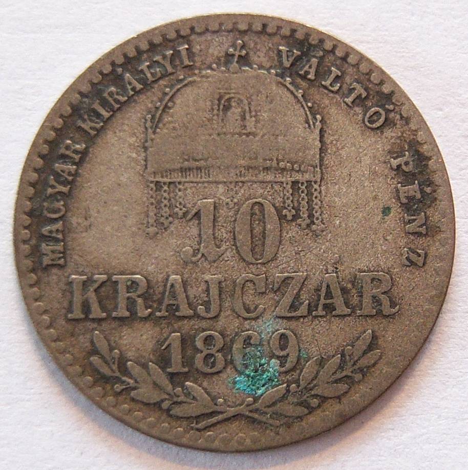  Ungarn 10 Krajczar 1869 KB Silber   