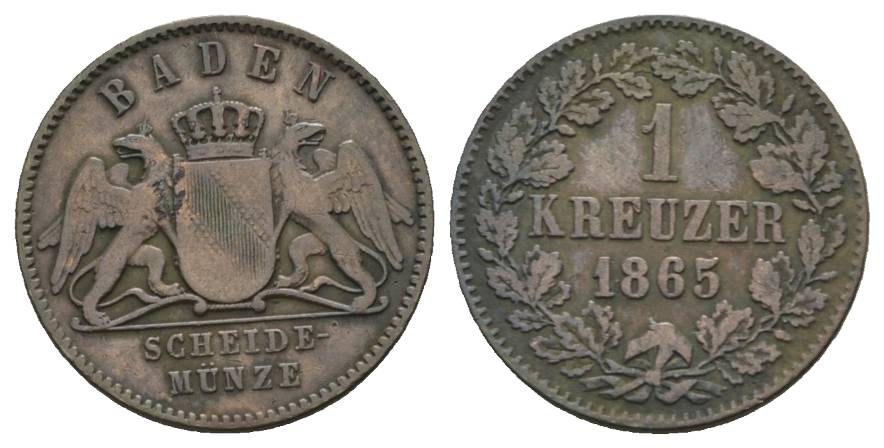  Baden; Kleinmünze 1865   