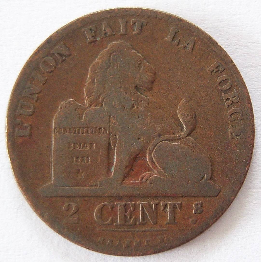  Belgien 2 Centimes 1870   