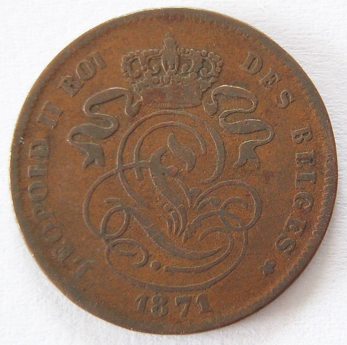  Belgien 2 Centimes 1871   