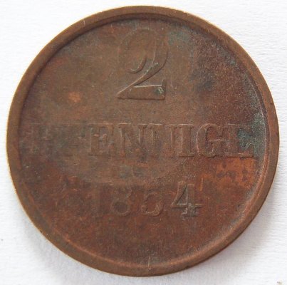  Braunschweig Wolfenbüttel 2 Pfennig 1854 B   