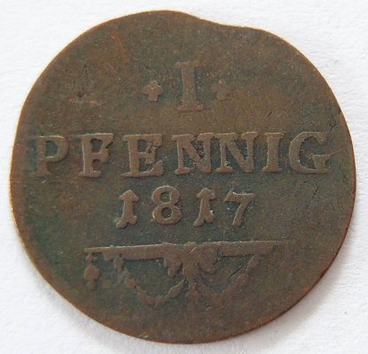  Sachsen Coburg Saalfeld 1 Pfennig 1817   