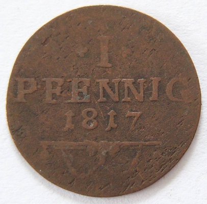  Sachsen Coburg Saalfeld 1 Pfennig 1817   