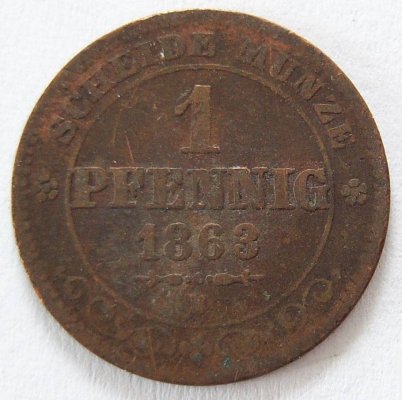  Sachsen 1 Pfennig 1863 B   