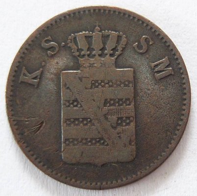  Sachsen 1 Pfennig 1848 F   