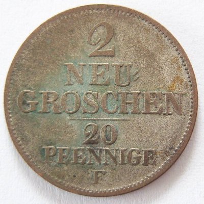  Sachsen 20 Pfennig 2 Neugroschen 1847 F   