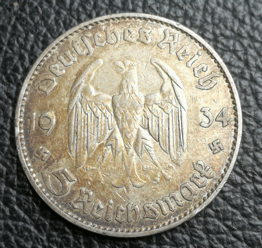  5 Reichsmark 1934 J Drittes Reich Garnisonskirche in Potsdam Jaeger 357 XXL Bilder   