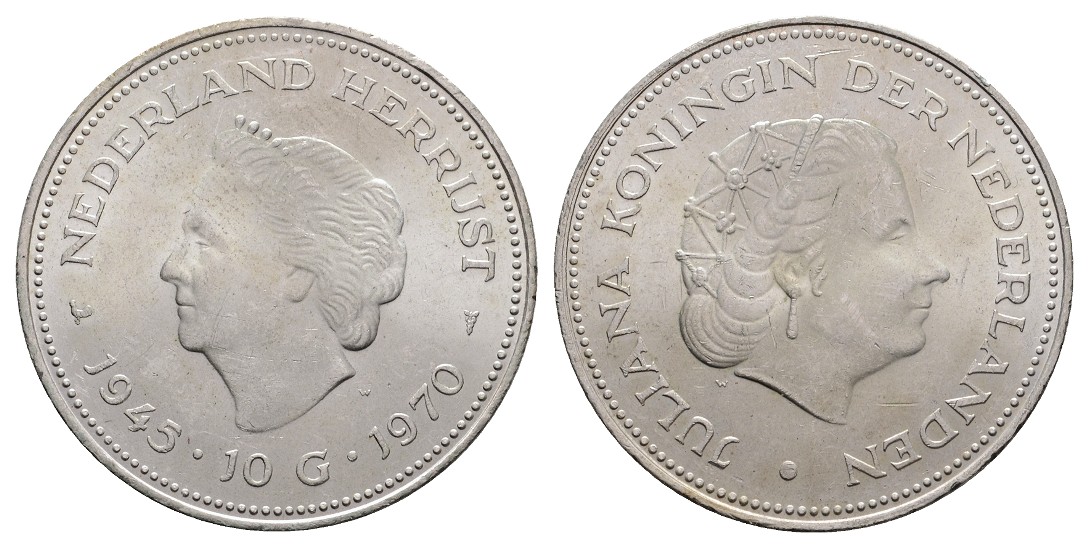  Linnartz Niederlande 10 Gulden 1970 - 25,0 Gramm, f.stgl   