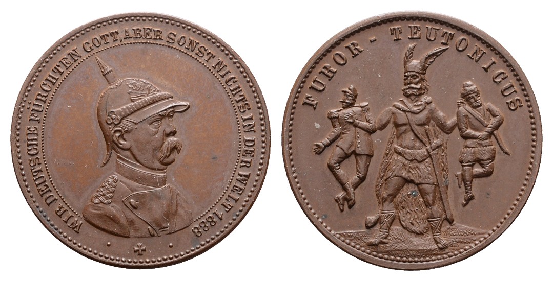  Linnartz Bismarck, Bronzemed. 1888, a.s. Reichstagsrede, Be. 66, 28,6mm,  vz-st   