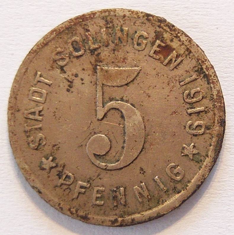  Solingen 5 Pfennig 1919   