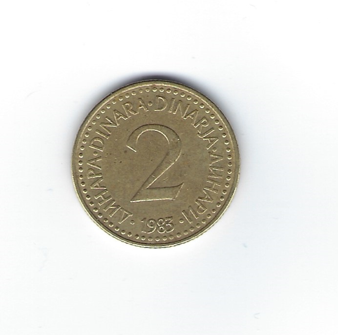  Jugoslawien 2 Dinara 1983   