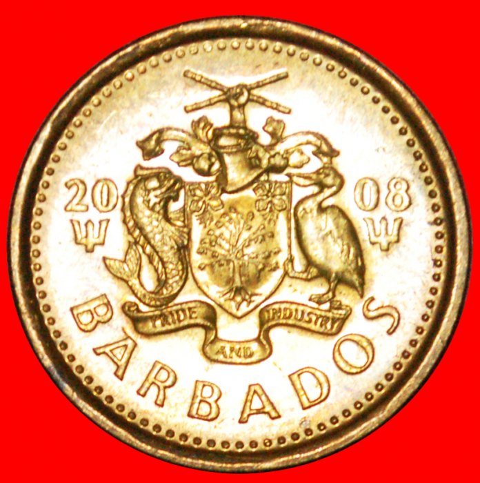  · GREAT BRITAIN (2007-2018): BARBADOS ★ 5 CENTS 2008 MINT LUSTER! LOW START ★ NO RESERVE!   