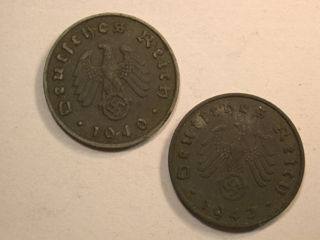  E03  3.Reich  10 Pfennig 1940 J, 1942 F Originalbilder   