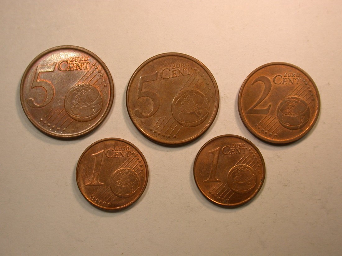  E03  Portugal 2002  5 Münzen   Originalbilder   