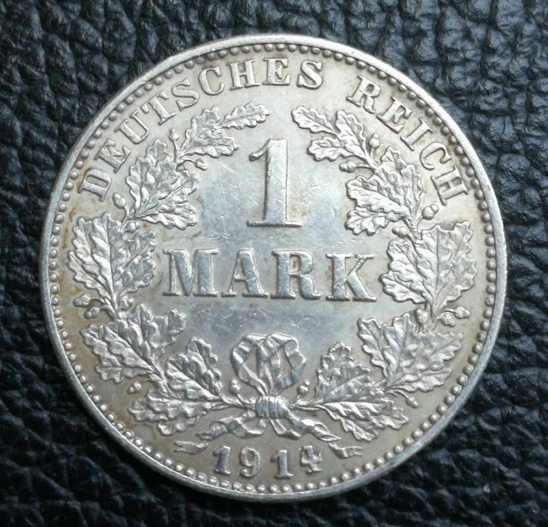  1 Mark 1914 G Silber 0,900 5 Gramm fein Jaeger 17 sehr gute Erhaltung XXL Bilder   