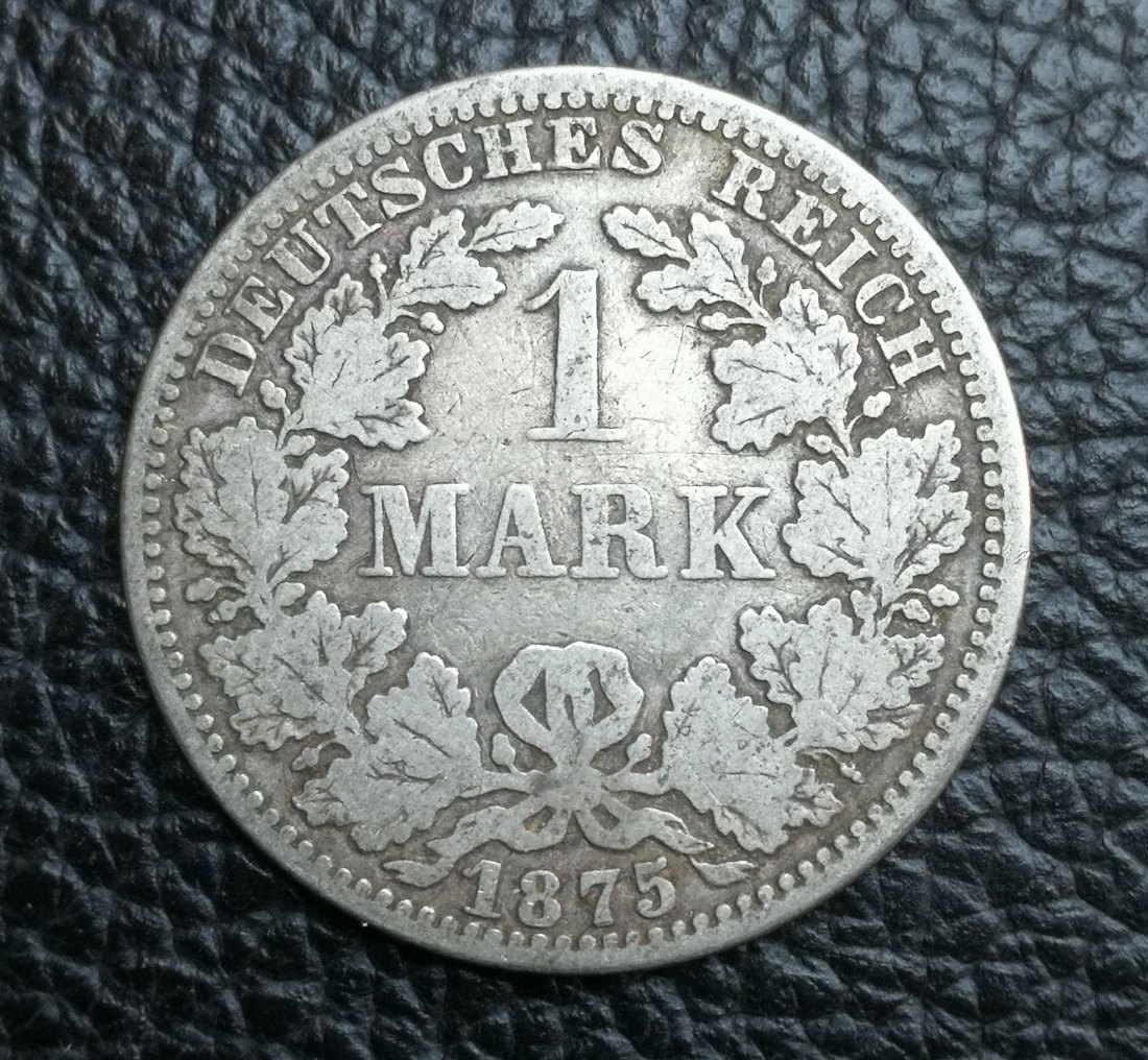  1 Mark 1875 A kleiner Adler Jaeger 9 XXL Bilder Silber   