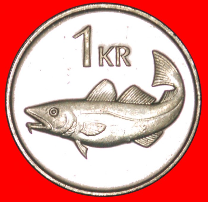 · GREAT BRITAIN FISH (1989-2011): ICELAND ★ 1 KRONE 2007 MINT LUSTER! LOW START ★ NO RESERVE!