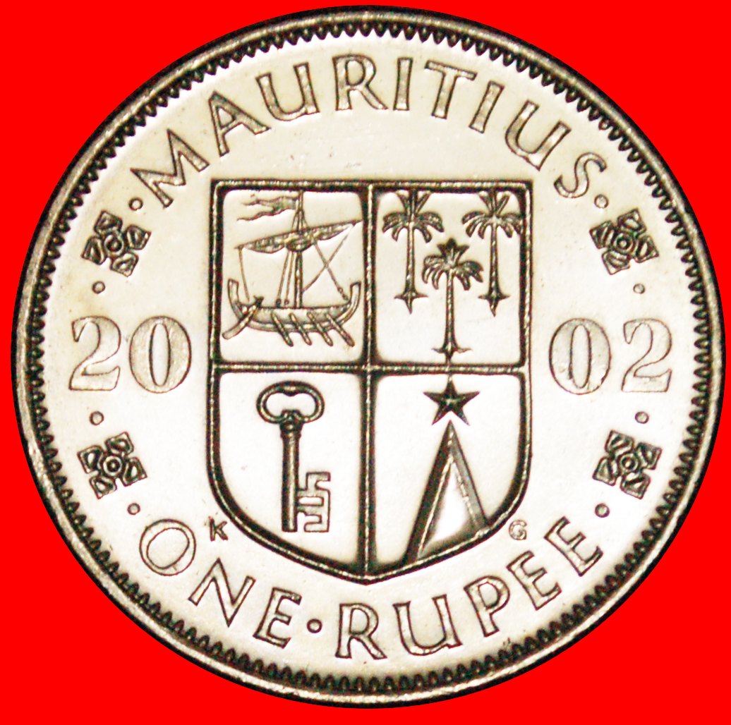  · SHIP (1987-2016): MAURITIUS ★ 1 RUPEE 2002 MINT LUSTER! LOW START ★ NO RESERVE!   