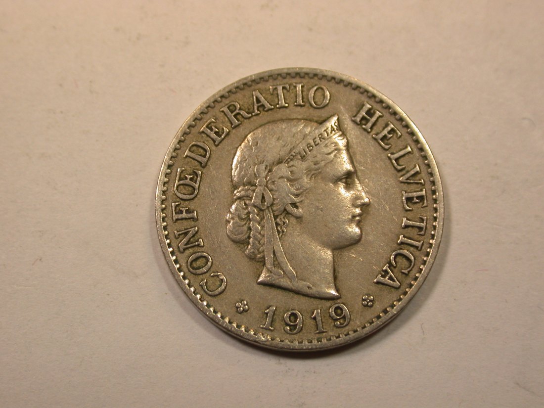 D15 Schweiz 10 Rappen 1919 in ss Originalbilder