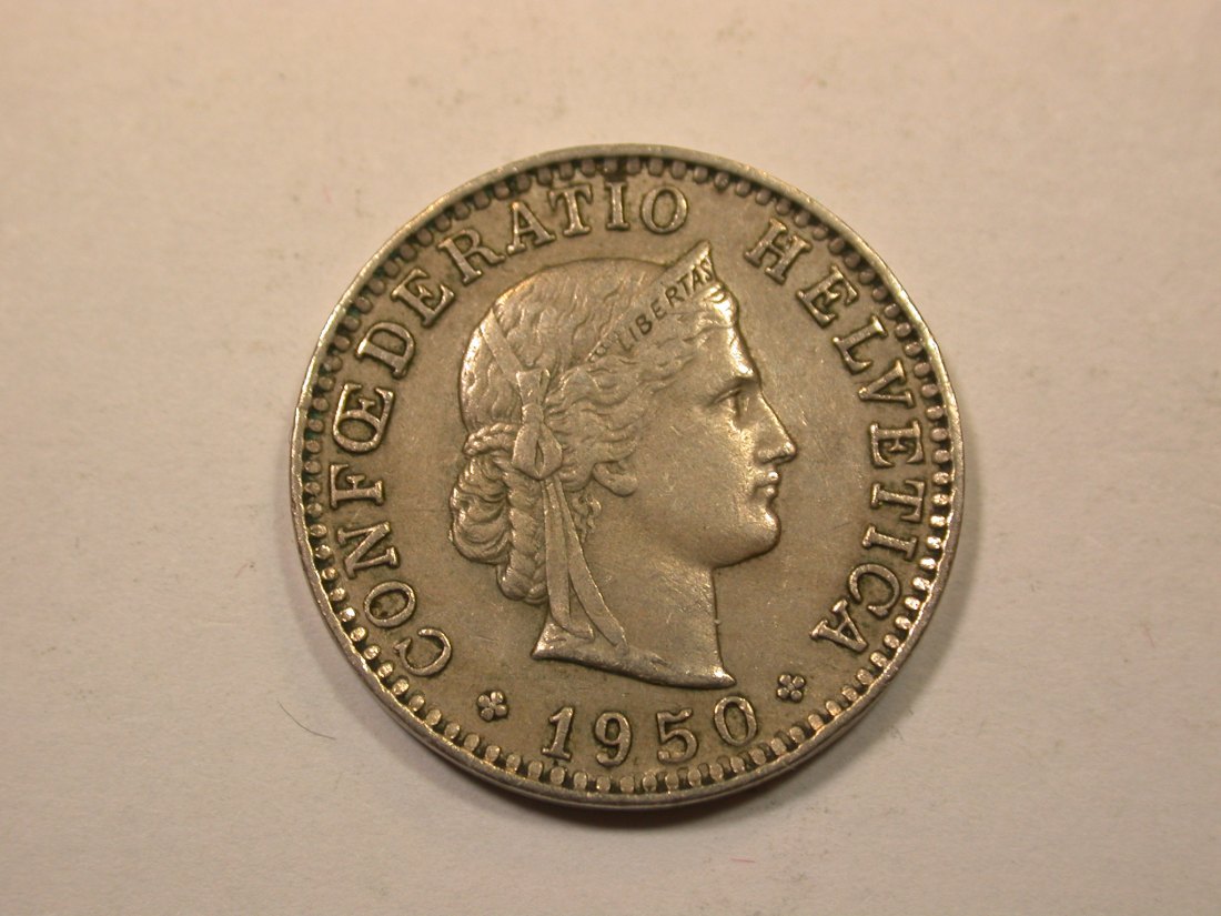 D15 Schweiz 20 Rappen 1950 in ss+ Originalbilder