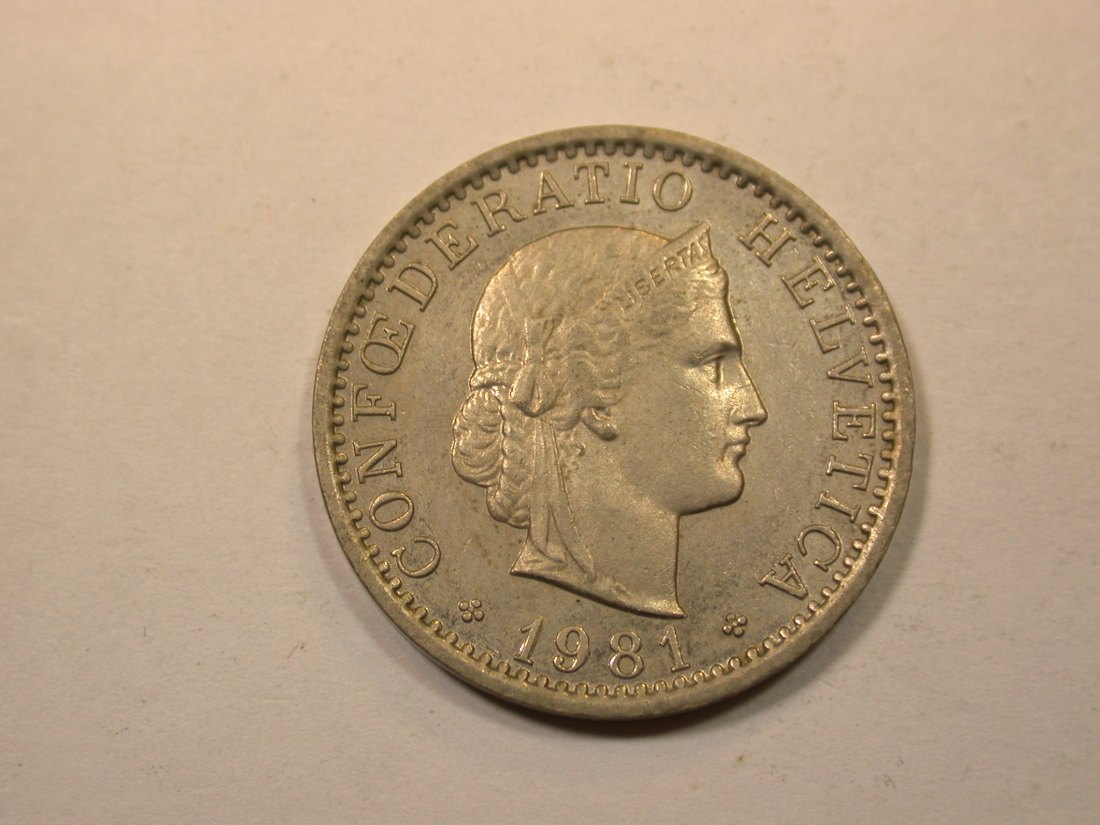 D15 Schweiz 20 Rappen 1981 in vz-st Originalbilder