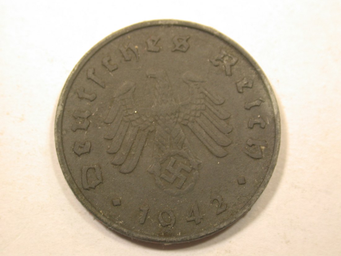  D15 3.Reich  10 Pfennig  1942 J in ss/ss+ Originalbilder   