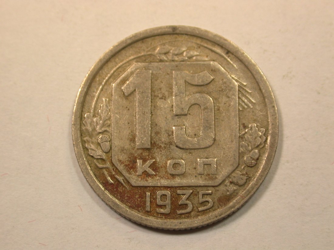 D15 UDSSR 15 Kopeken 1935 in f.ss Originalbilder