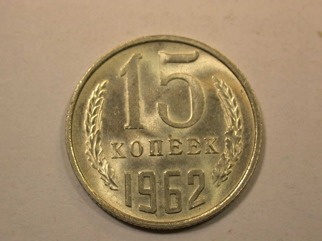 D15 UDSSR 15 Kopeken 1960 in f.st Originalbilder