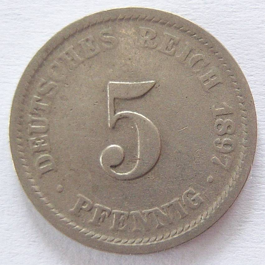  Deutsches Reich 5 Pfennig 1897 D   