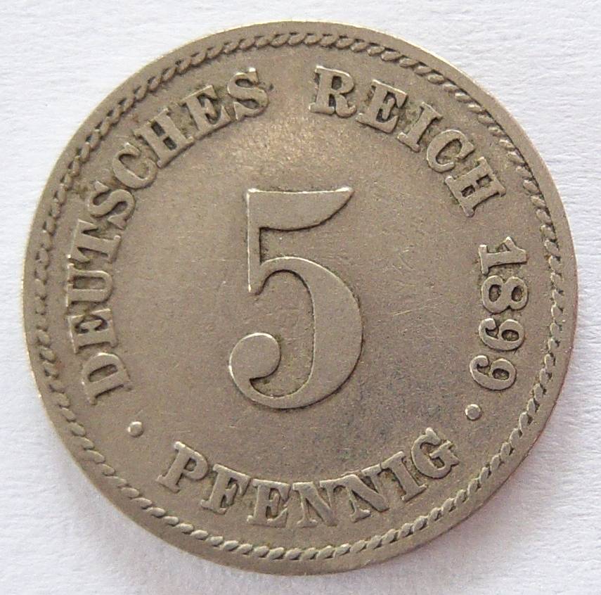  Deutsches Reich 5 Pfennig 1899 E   