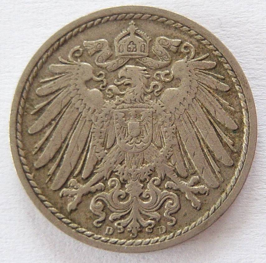  Deutsches Reich 5 Pfennig 1909 D   