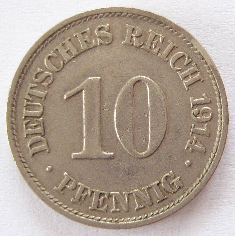  Deutsches Reich 10 Pfennig 1914 E   