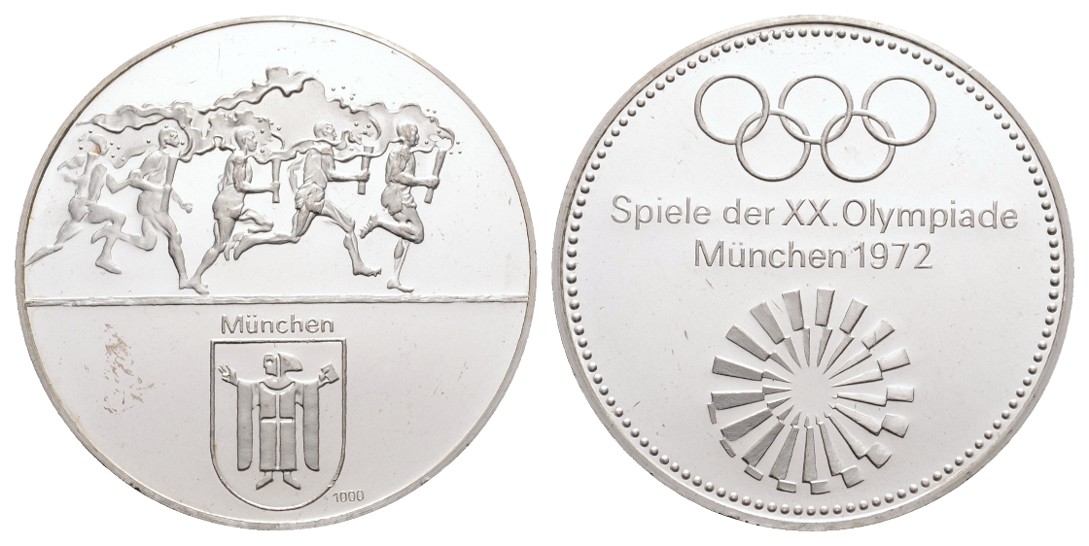  Linnartz München Silbermedaille 1972 Olympiade PP- Gewicht: 30,0g/1.000er   