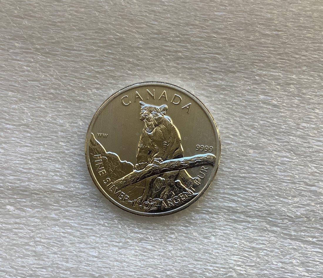  Kanada 1 oz Silbermünze Serie Wildlife Puma 2012   