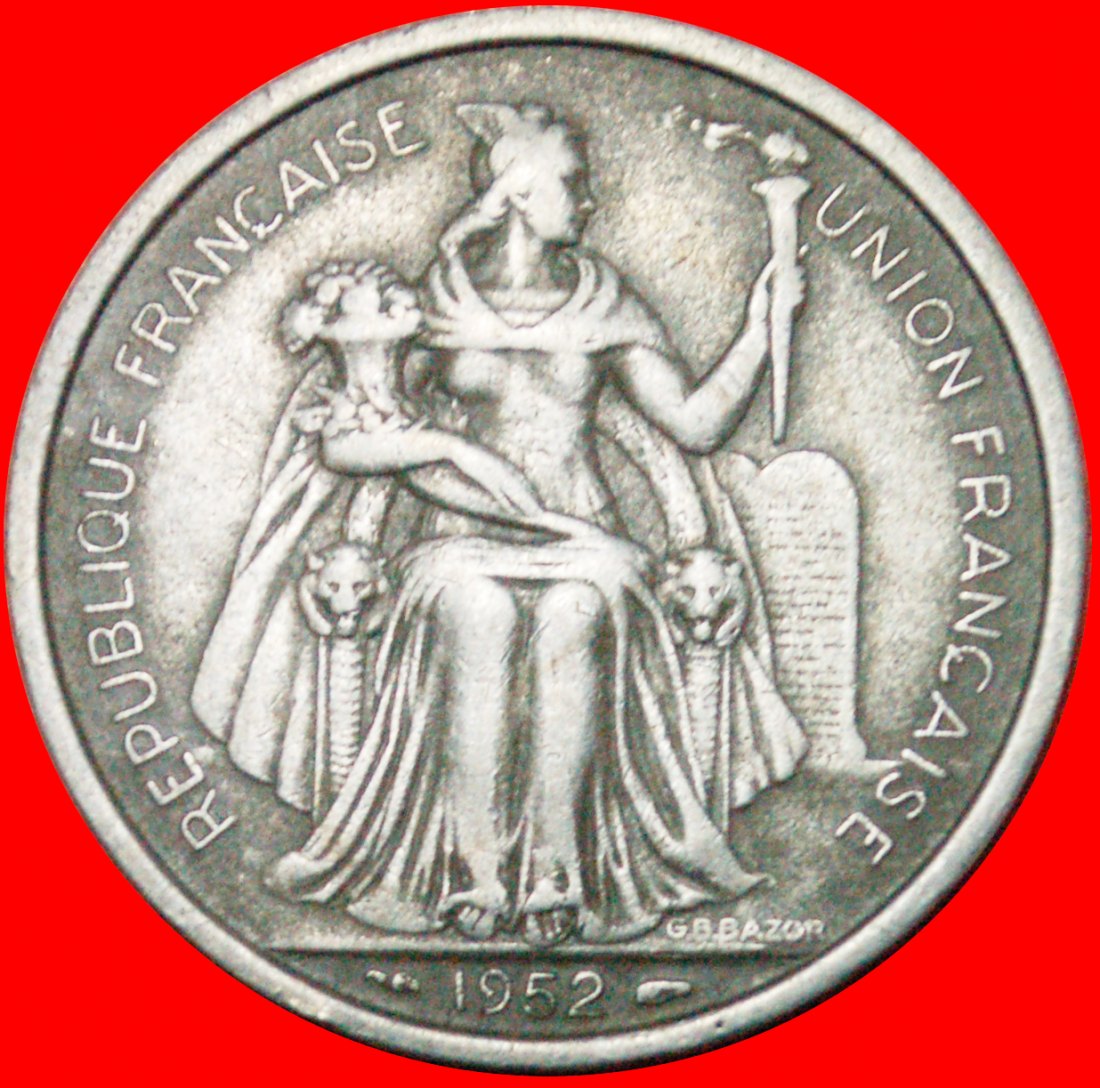  · FRANKREICH* NEUKALEDONIEN ★ 5 FRANCS 1952! OHNE VORBEHALT!   