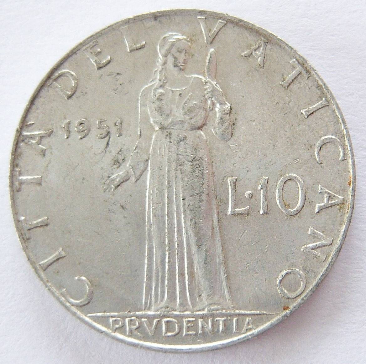  Vatikan 10 Lire 1951   