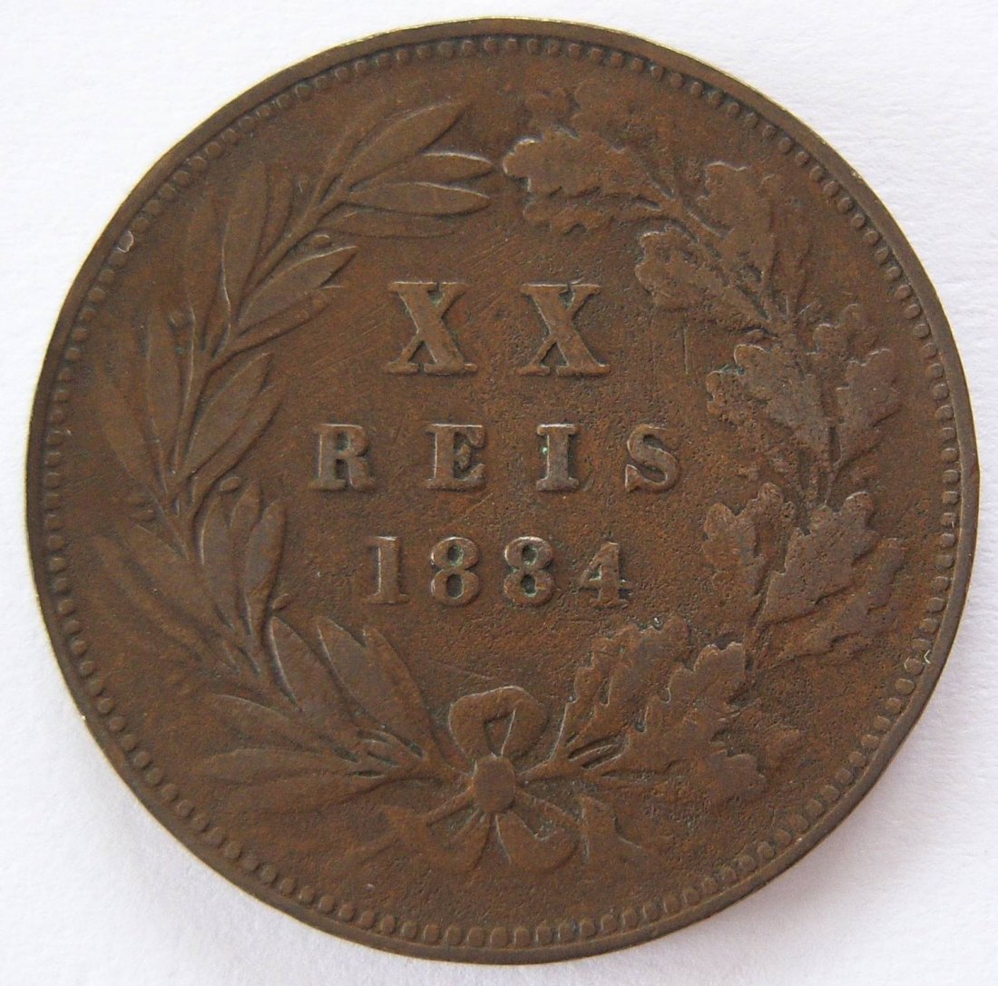  Portugal 20 Reis 1884   