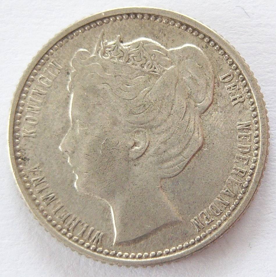  Niederlande 25 Cents 1906 Silber   