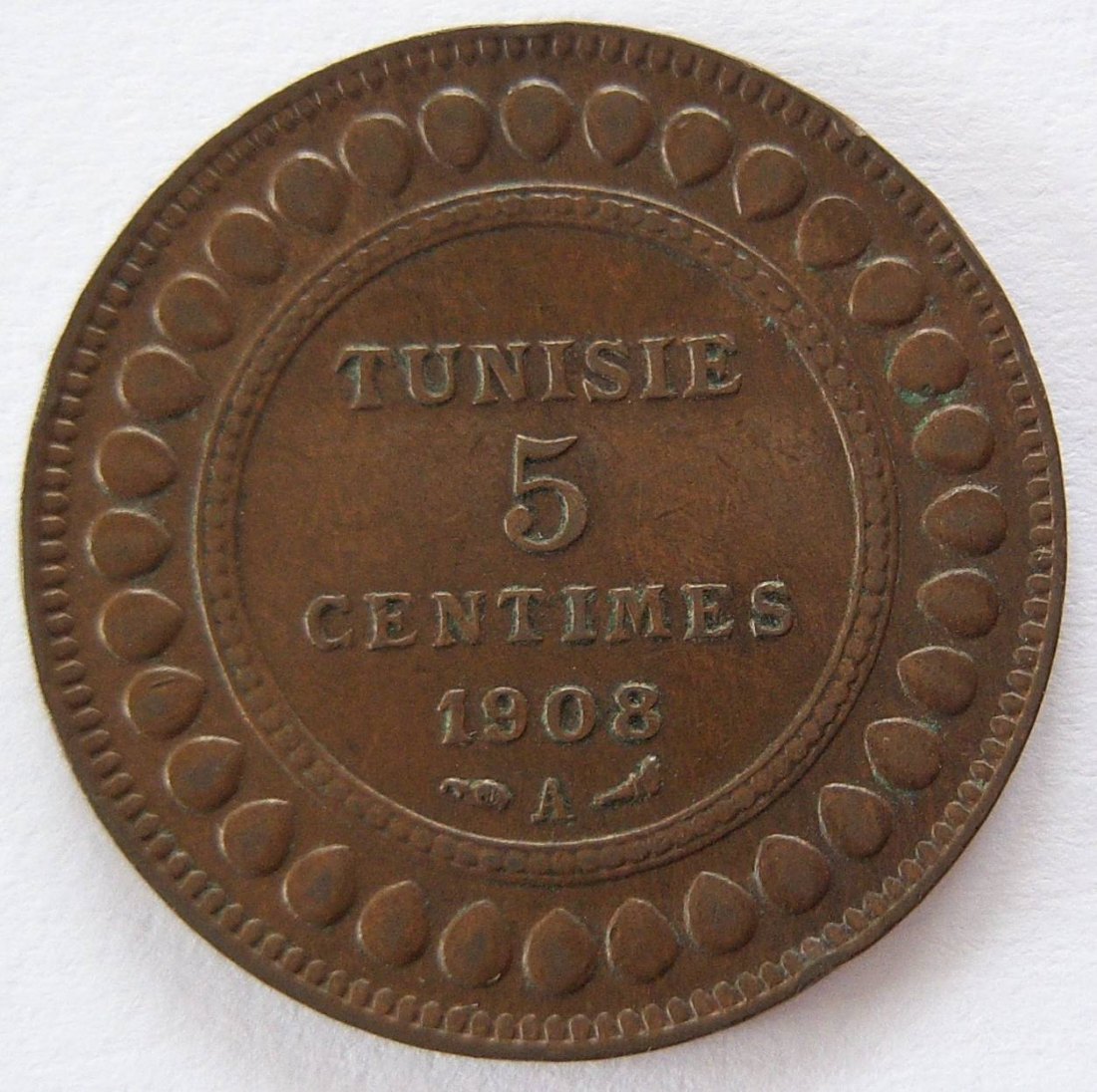  Tunesien 5 Centimes 1908 A   