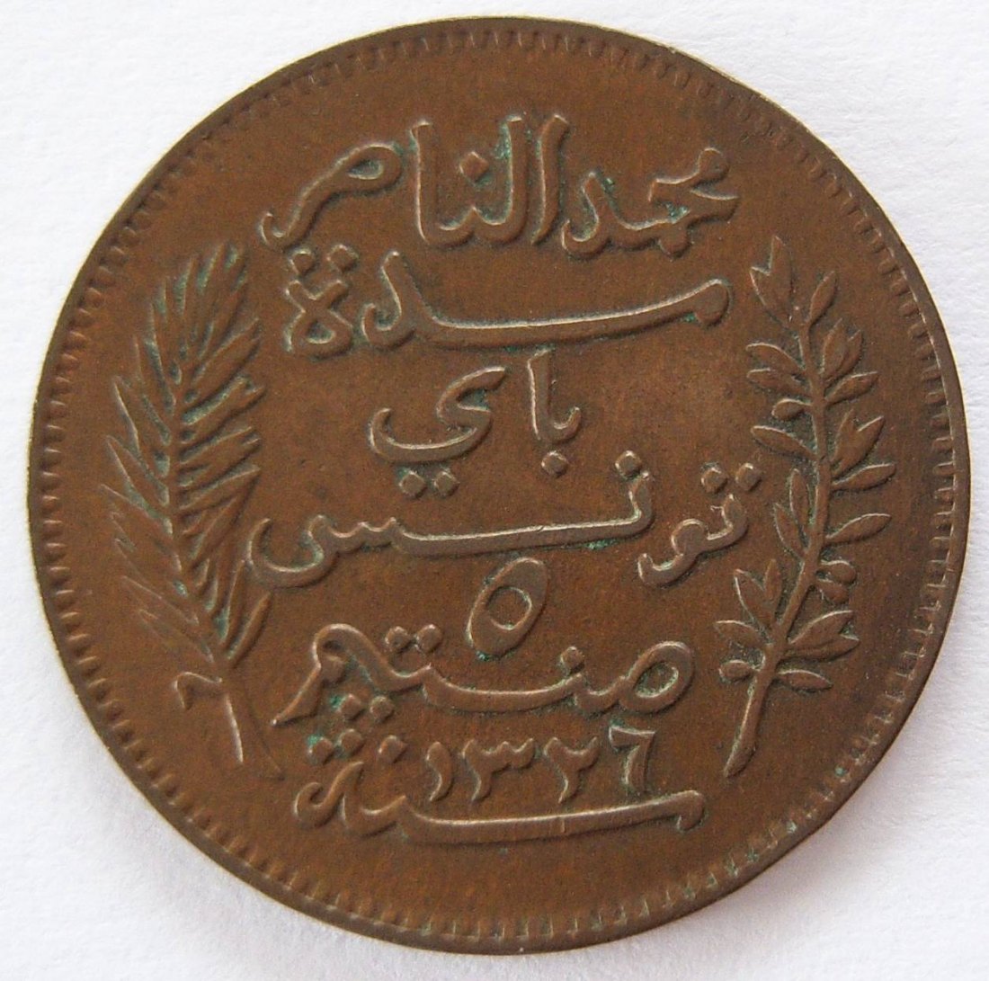  Tunesien 5 Centimes 1908 A   