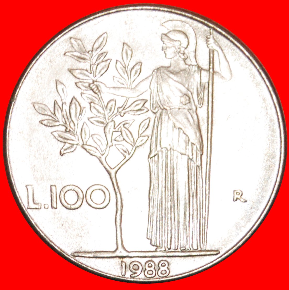  · GODDESS MINERVA (1954-1989): ITALY ★ 100 LIRE 1988R! LOW START ★ NO RESERVE!   