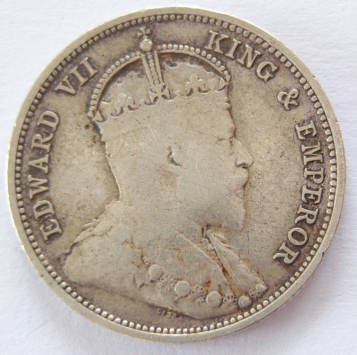  Ceylon 50 Cents 1902 Silber   