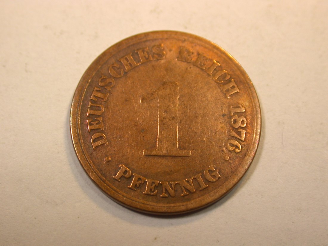 D16 KR 1 Pfennig 1876 E in f.schön Originalbilder