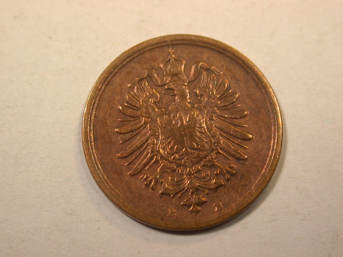  D16  KR  1 Pfennig  1875 B in s-ss  Originalbilder   