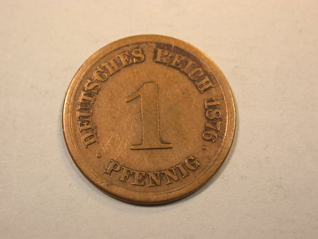  D16  KR  1 Pfennig  1876 D in s-ss  Originalbilder   