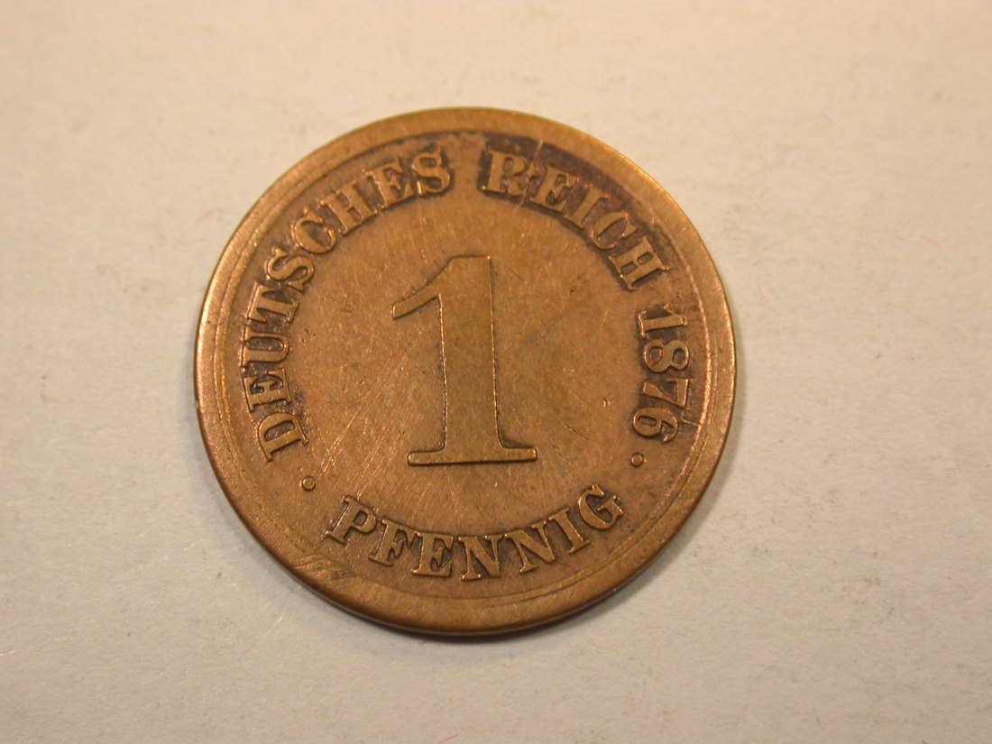 D16 KR 1 Pfennig 1876 D in s-ss Originalbilder